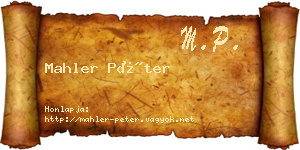 Mahler Péter névjegykártya