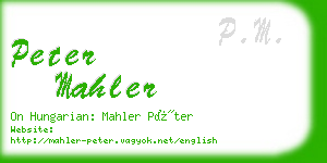 peter mahler business card